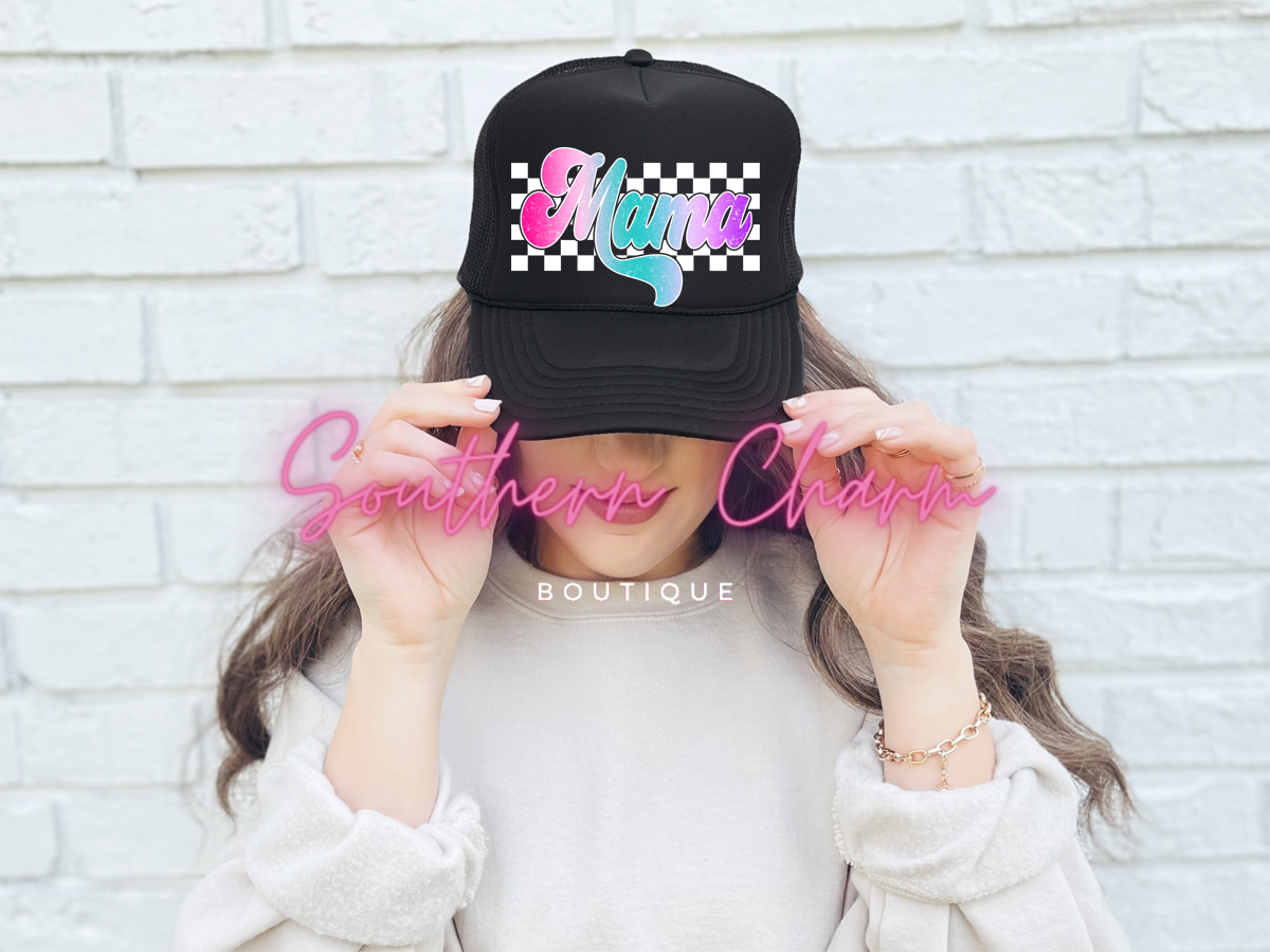 MAMA Ombre' White Faux Hat Patch