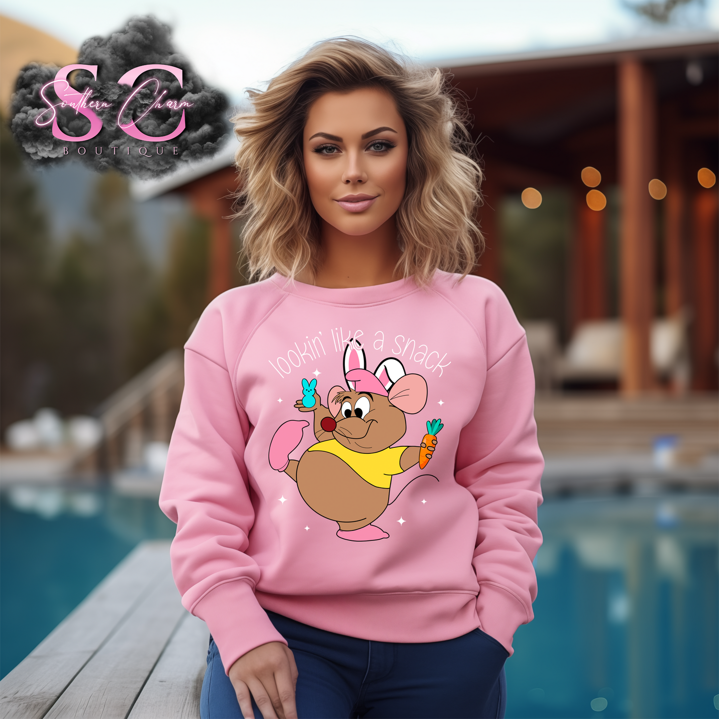 LOOKIN' LIKE A SNACK EASTER (Light Pink Crewneck)