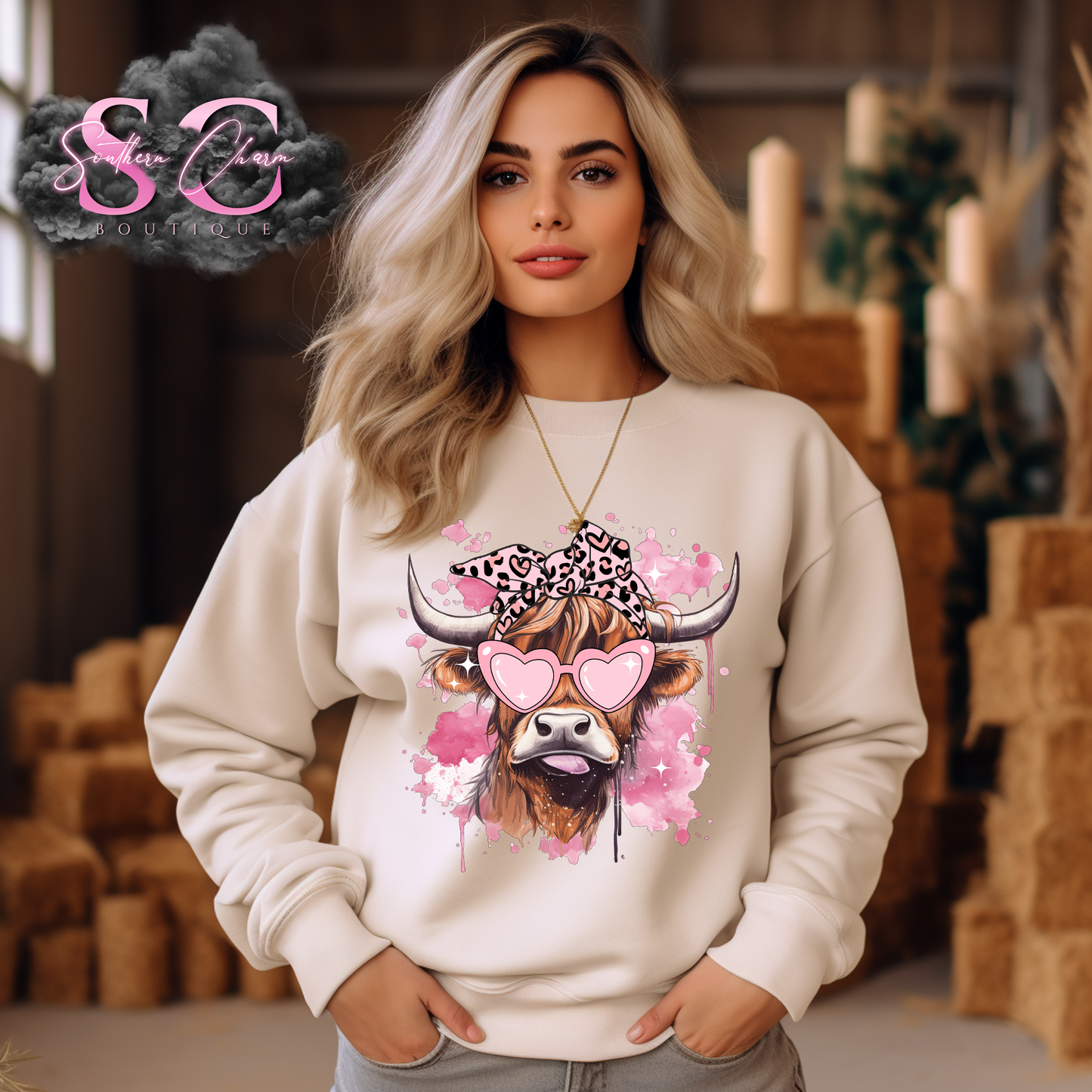 VALENTINE COW (Sand Tee)