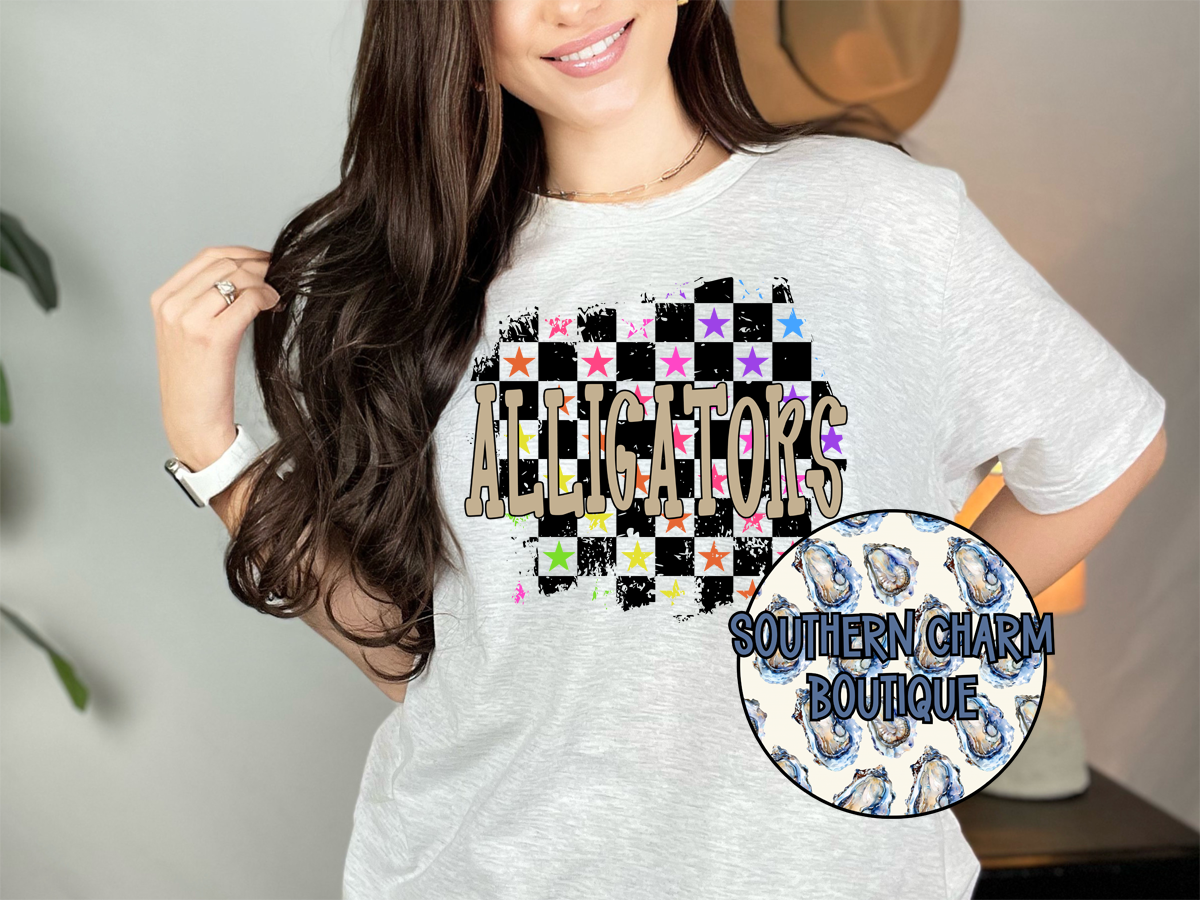 Retro Checkered Alligators