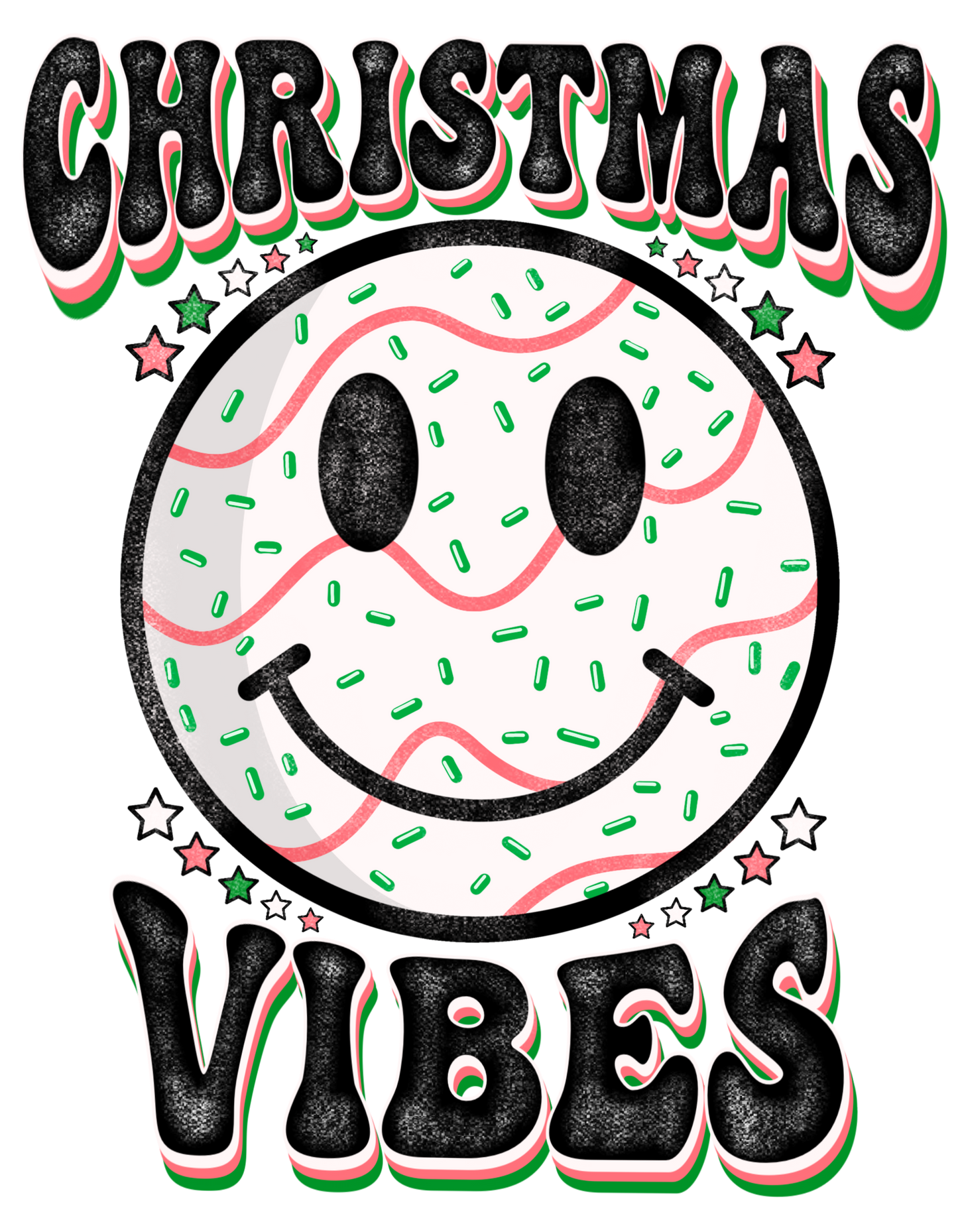 Christmas Vibes Tree Cake Smiley