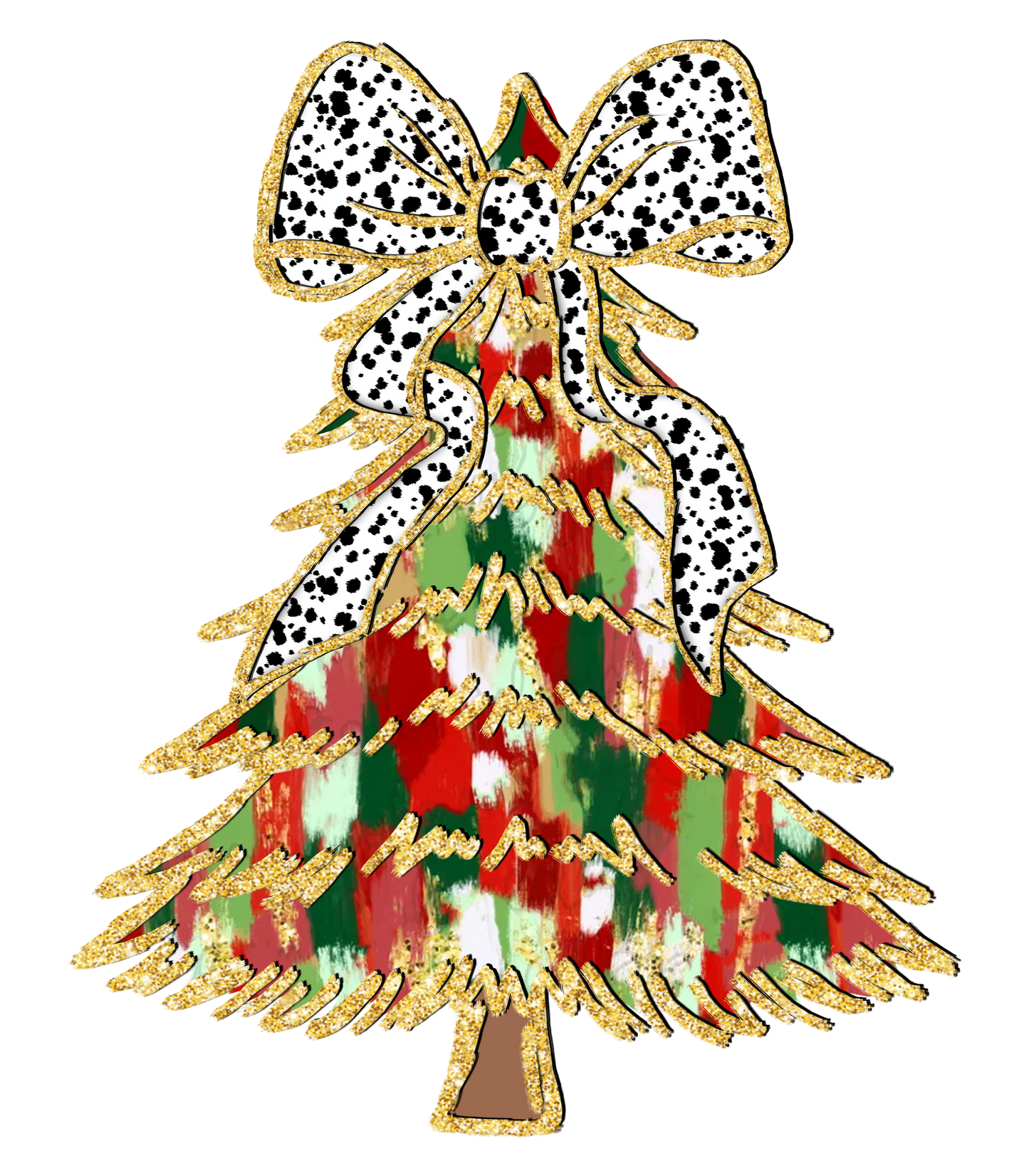 Brushstroke Christmas Tree (Red/Green)