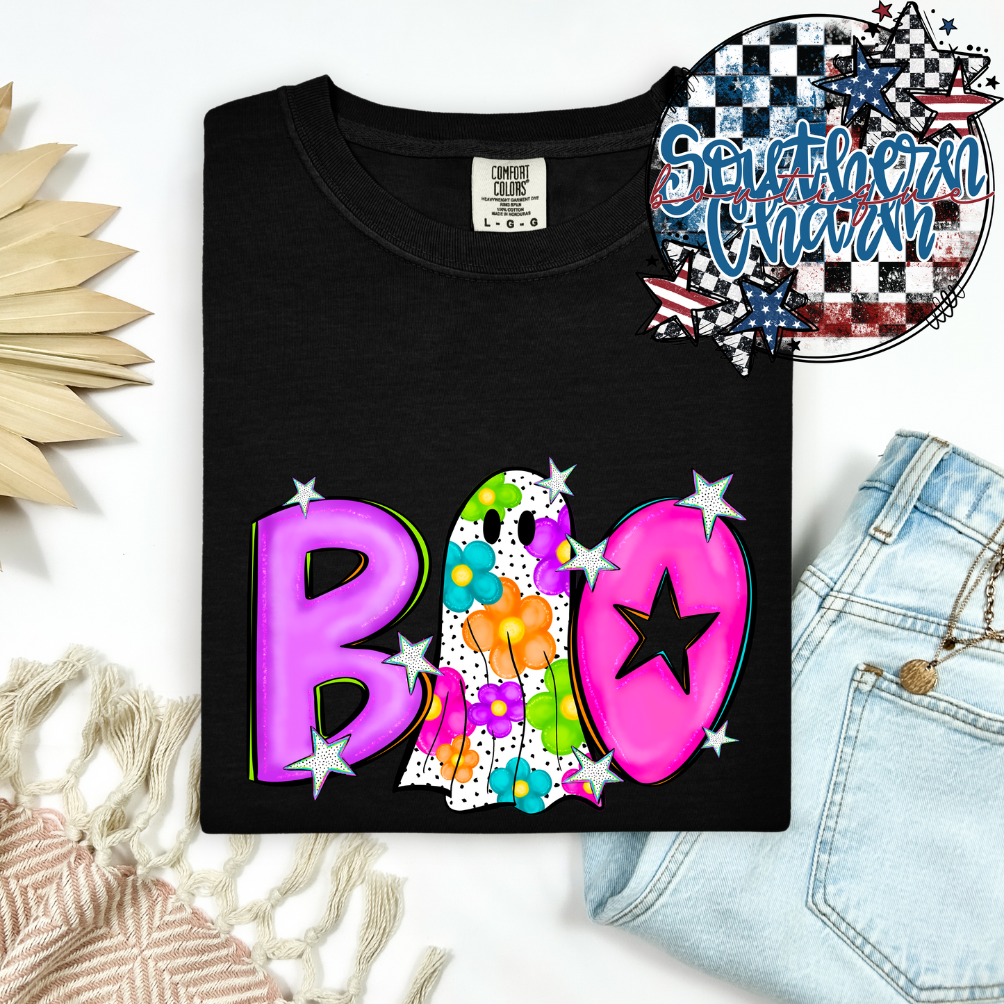 Retro Floral Ghost Boo