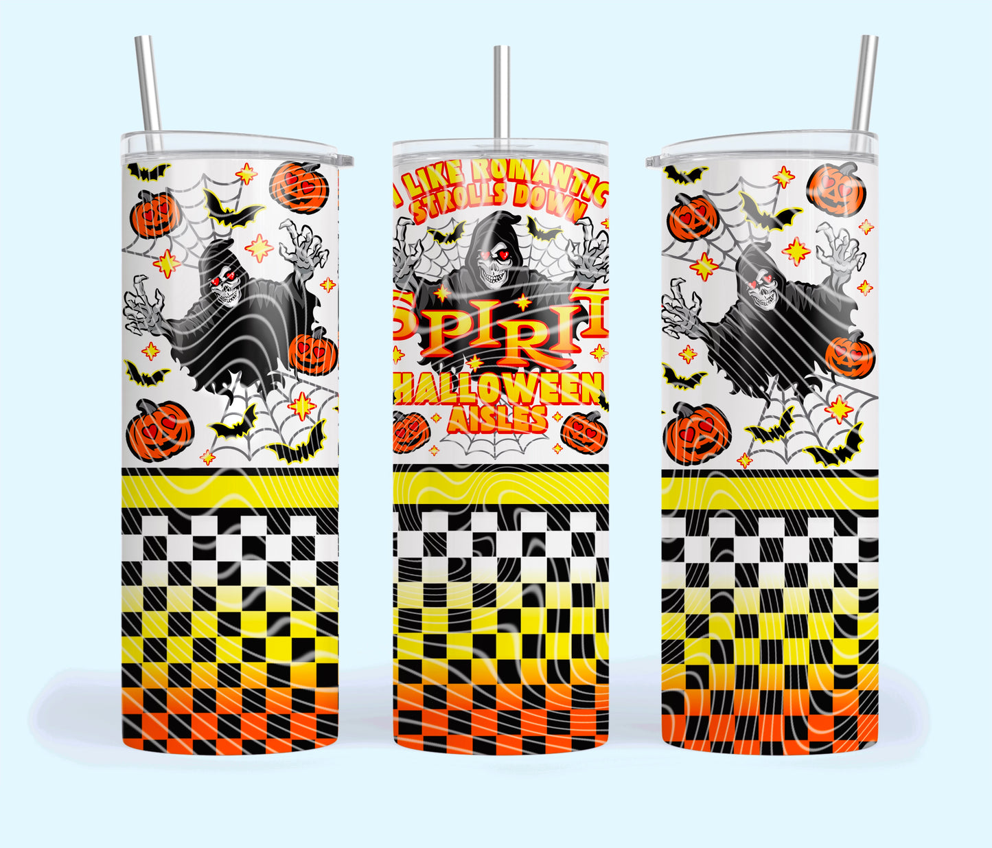 Romantic Strolls Down Halloween Aisles Tumbler