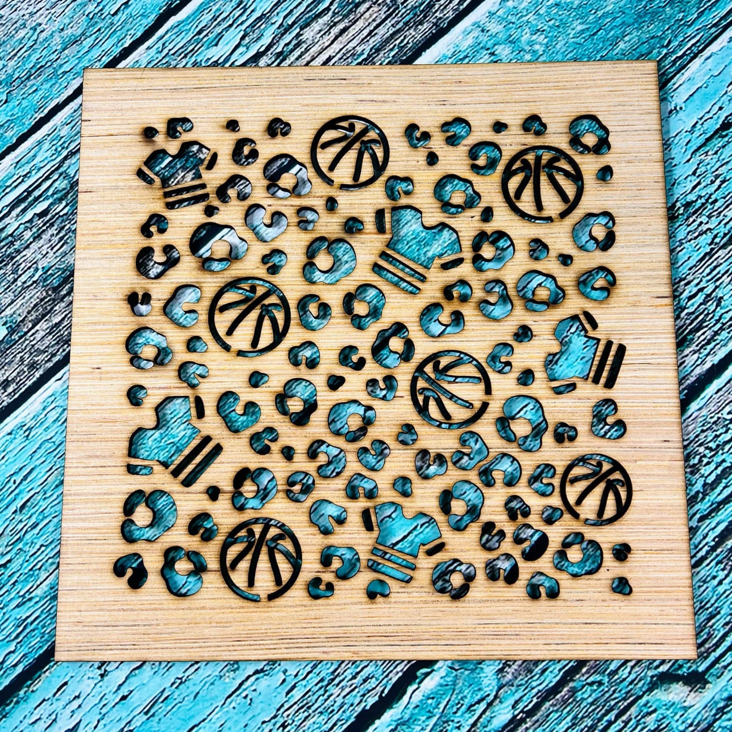 Basketball/Leopard Stencil