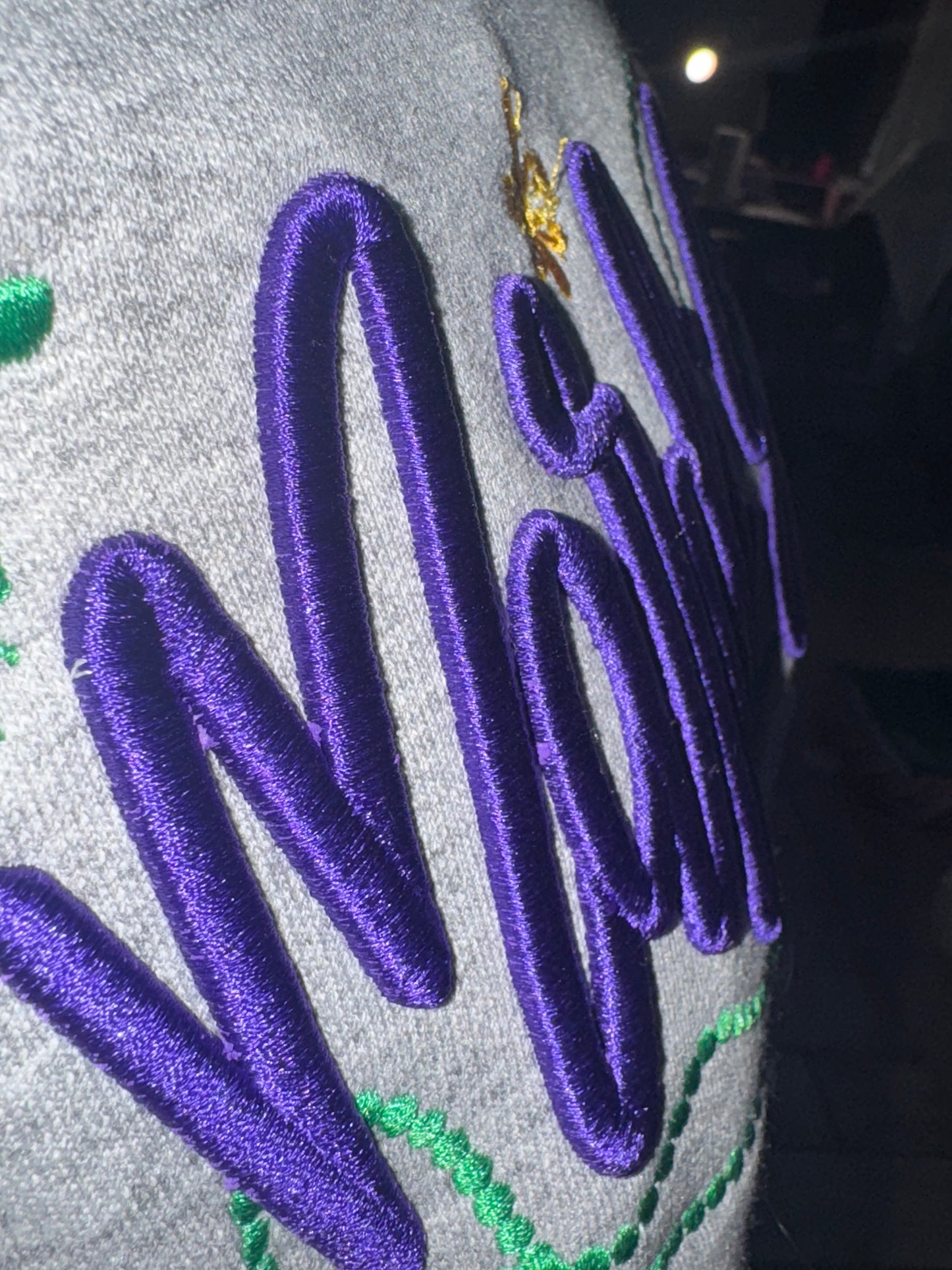Mardi Gras Script Puff Embroidery Sweatshirt