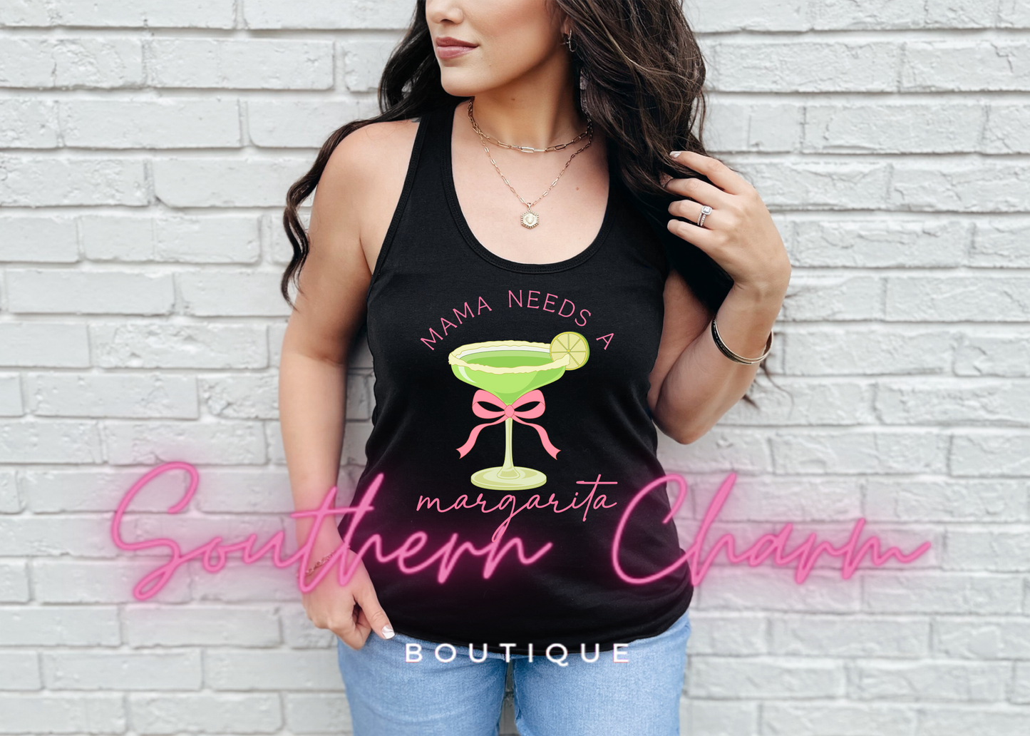 Mama Needs A Margarita (Black Tank)