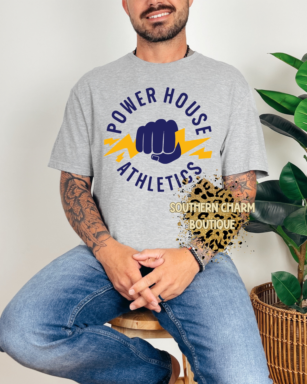 Power House Fist Logo Tee W/Back