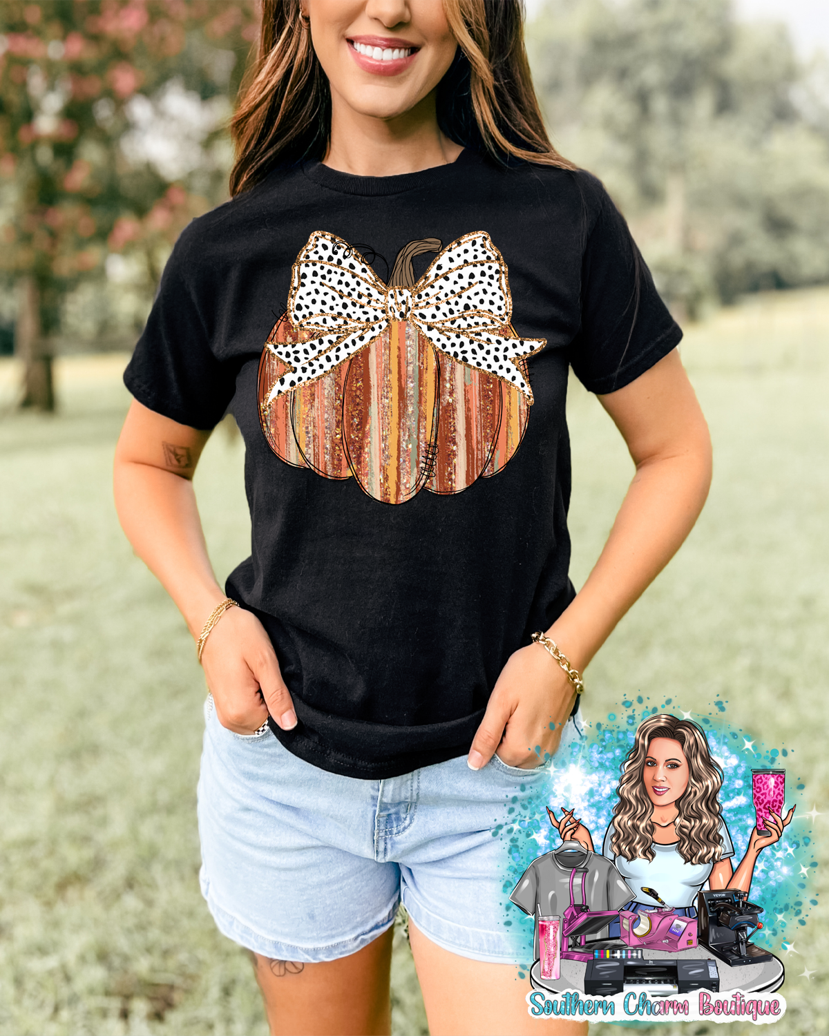 Fall Brushstroke Pumpkin Tee