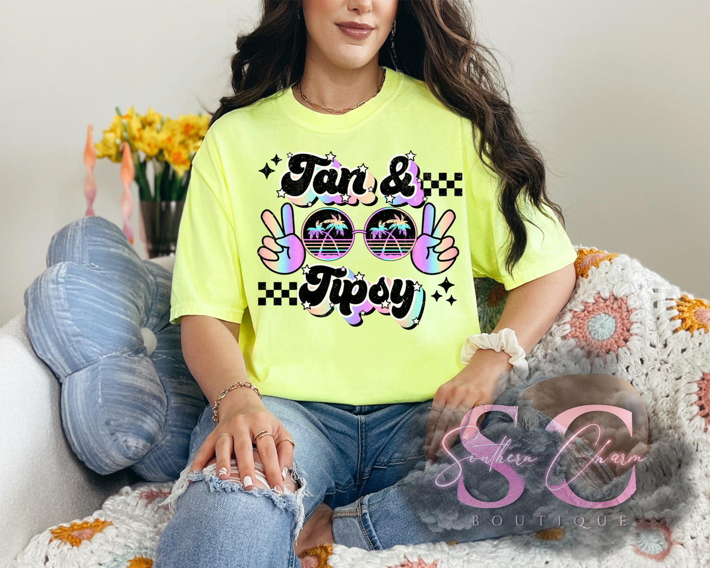 Tanned & Tipsy (Neon Lemon)