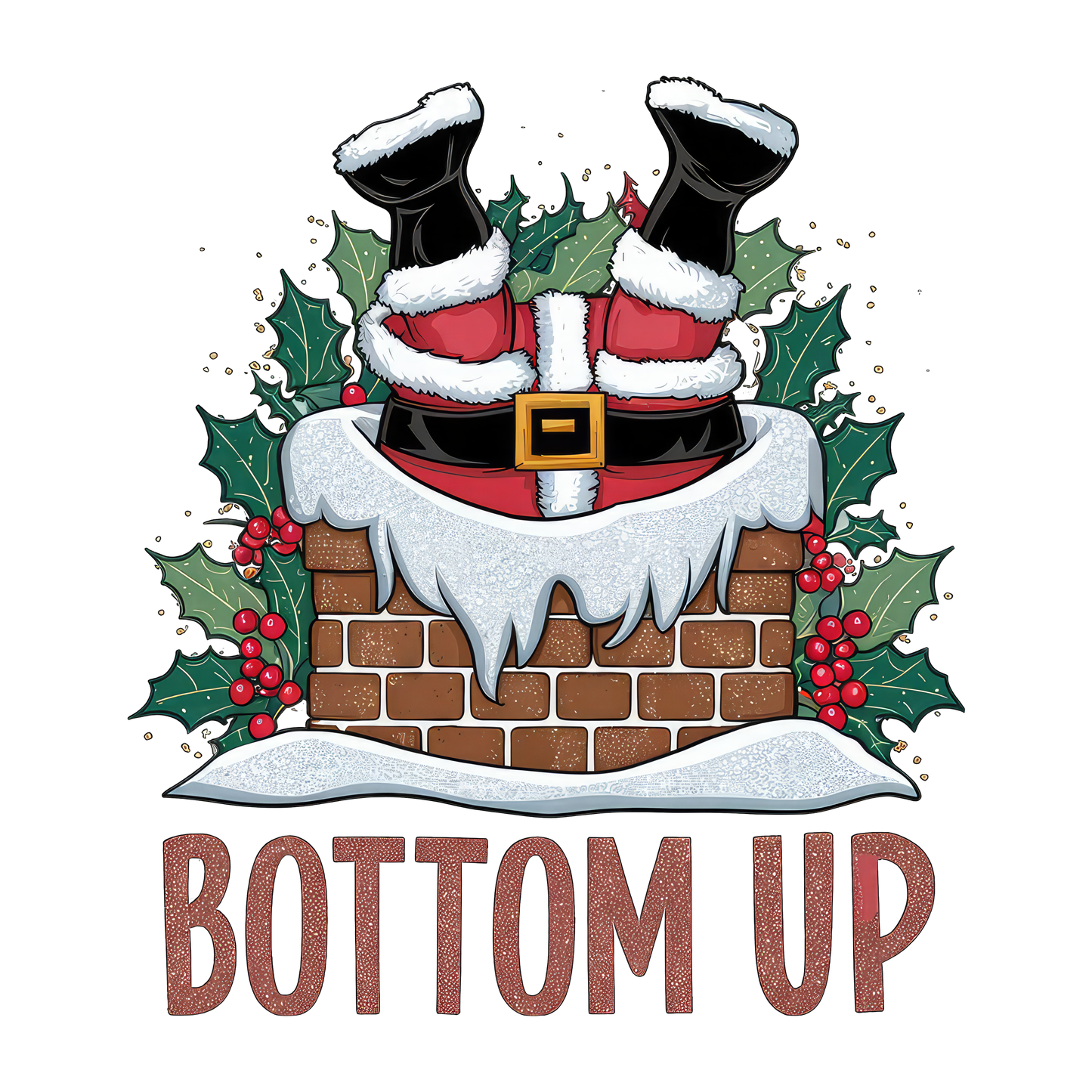 Bottoms Up Santa