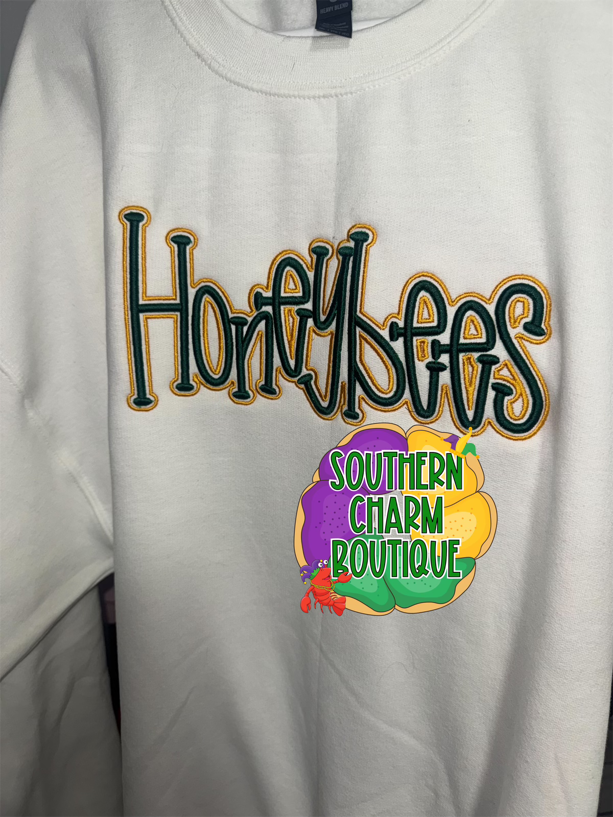 Honeybees Puff Embroidered Crewneck