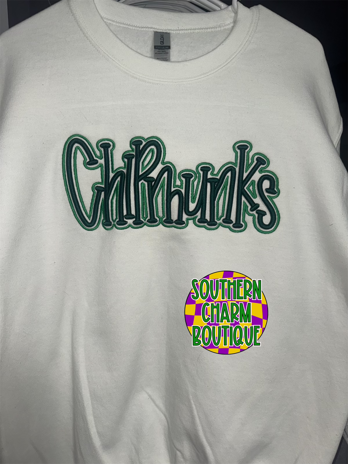 Chipmunks Puff Embroidered Crewneck