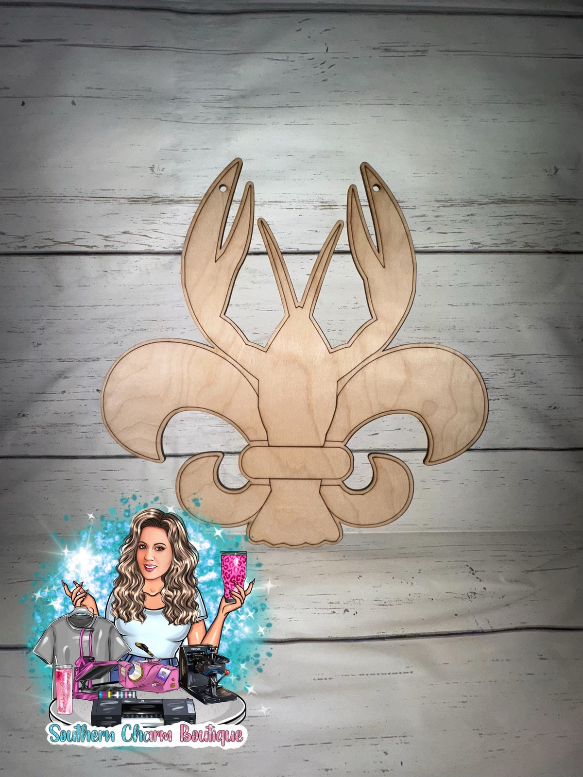 Fleur De Lis Crawfish (Unpainted)