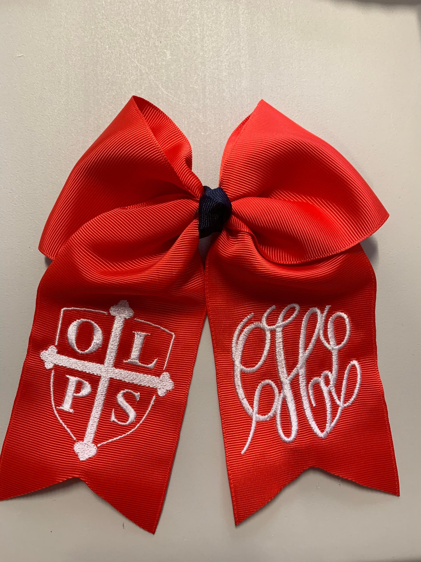 OLPS Embroidered Hair Bow