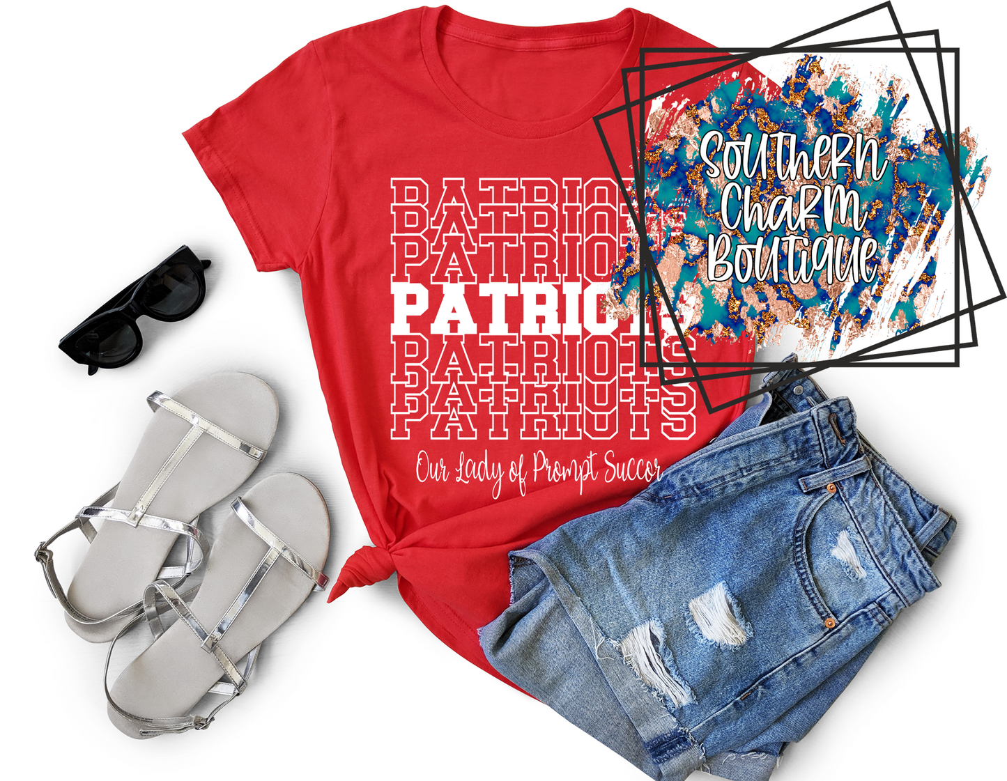 Patriots Stacked Adult Tee