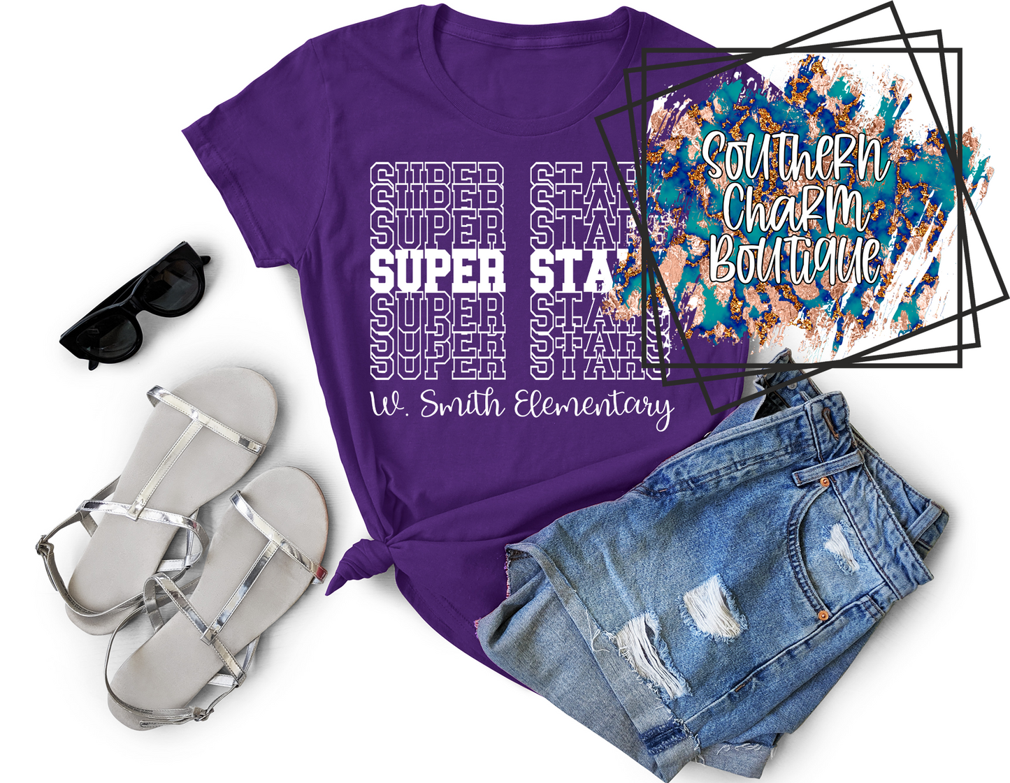 Super Stars Stacked Adult Tee