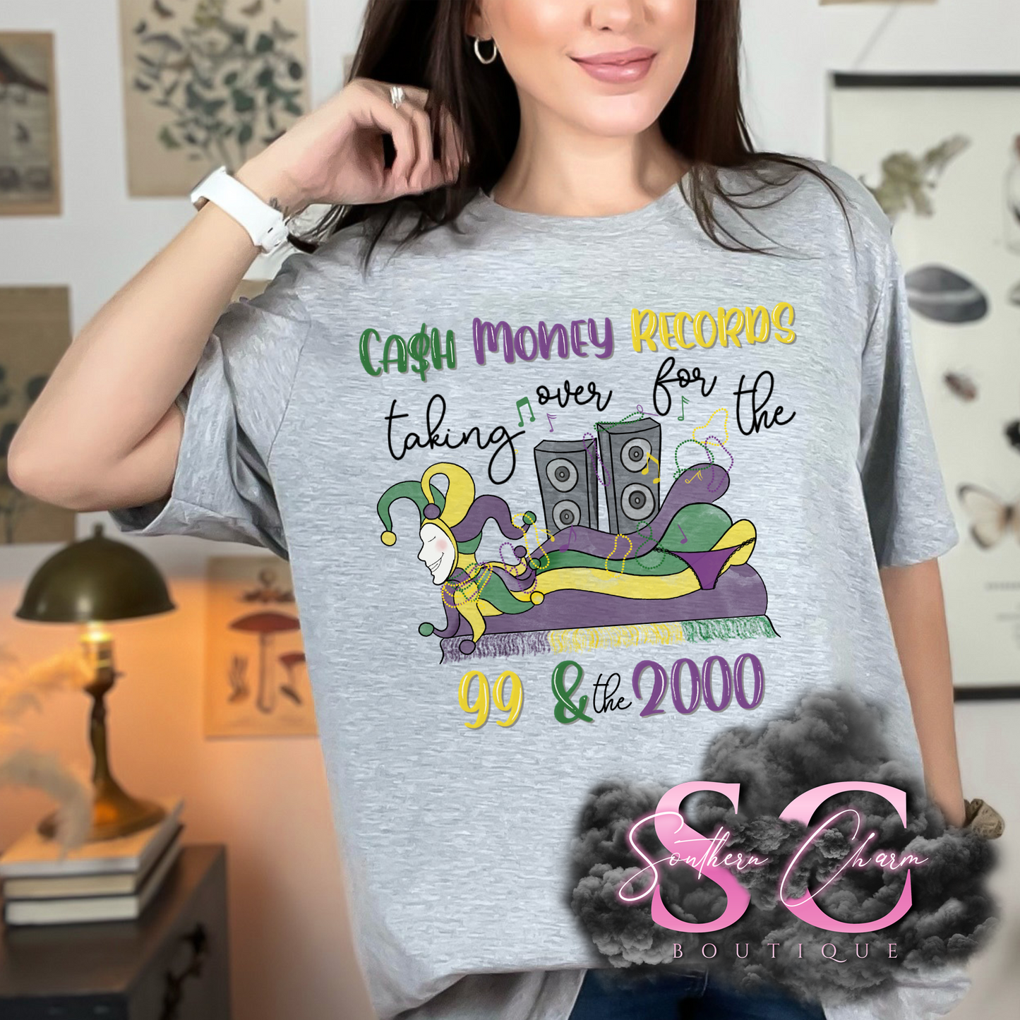 CASH MONEY RECORDS MARDI GRAS (Ash Crewneck)