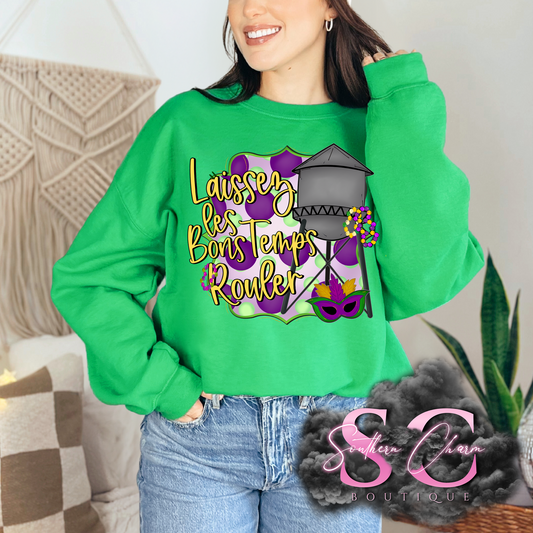 LAISSEZ LES BONS TEMPS ROULER (Green Tee/Crewneck)