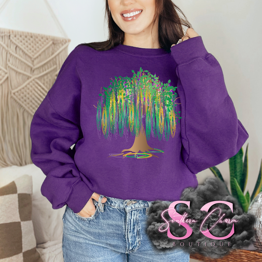 MARDI GRAS TREE (Purple Tee/Crewneck)