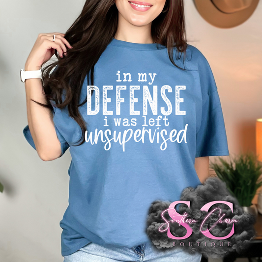 I WAS UNSUPERVISED (Caroliona Blue Tee/Crewneck)