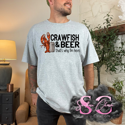 CRAWFISH & BEER (Sport Grey Tee/Crewneck)