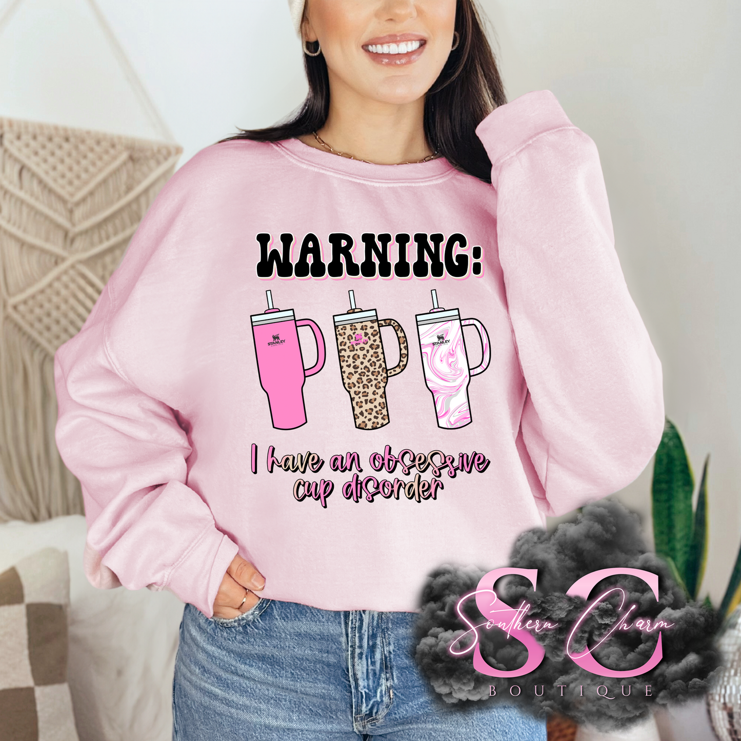 WARNING (Light Pink Tee/Crewneck)