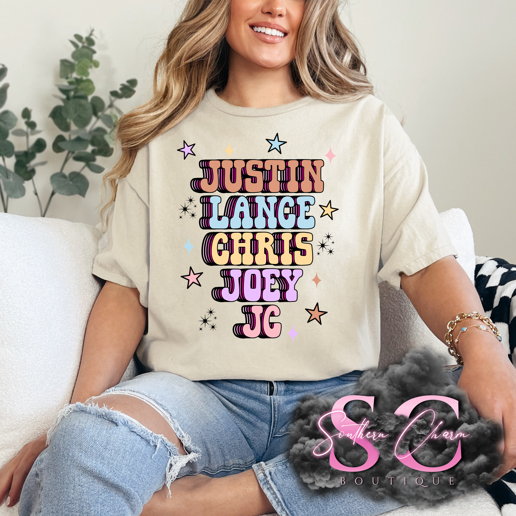 JUSTIN, LANCE, CHRIS, JOEY, JC (Dust/Sand Tee/Crewneck)