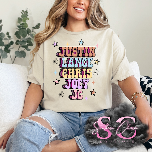 JUSTIN, LANCE, CHRIS, JOEY, JC (Dust/Sand Tee/Crewneck)