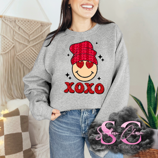 XOXO Smiley (Sport Grey Tee/Crewneck)