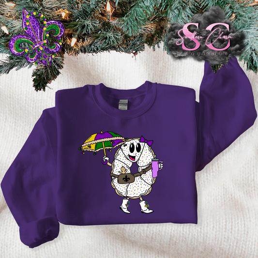 MARDI GRAS KING CAKE (Purple Crewneck)