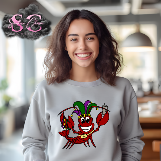 MARDI GRAS CRAWFISH (Ash Crewneck)