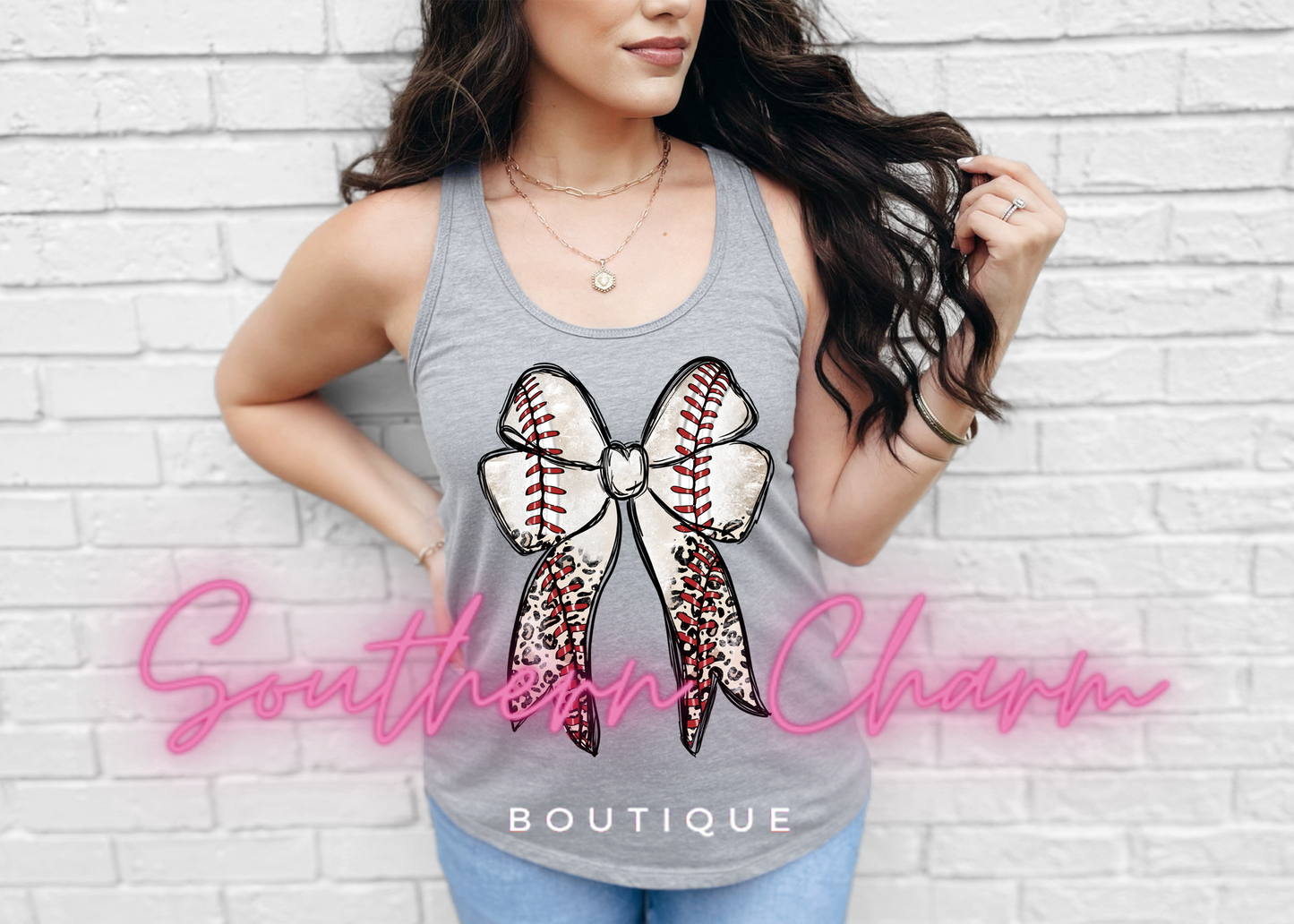 Baseball Bow (Grey Tank)