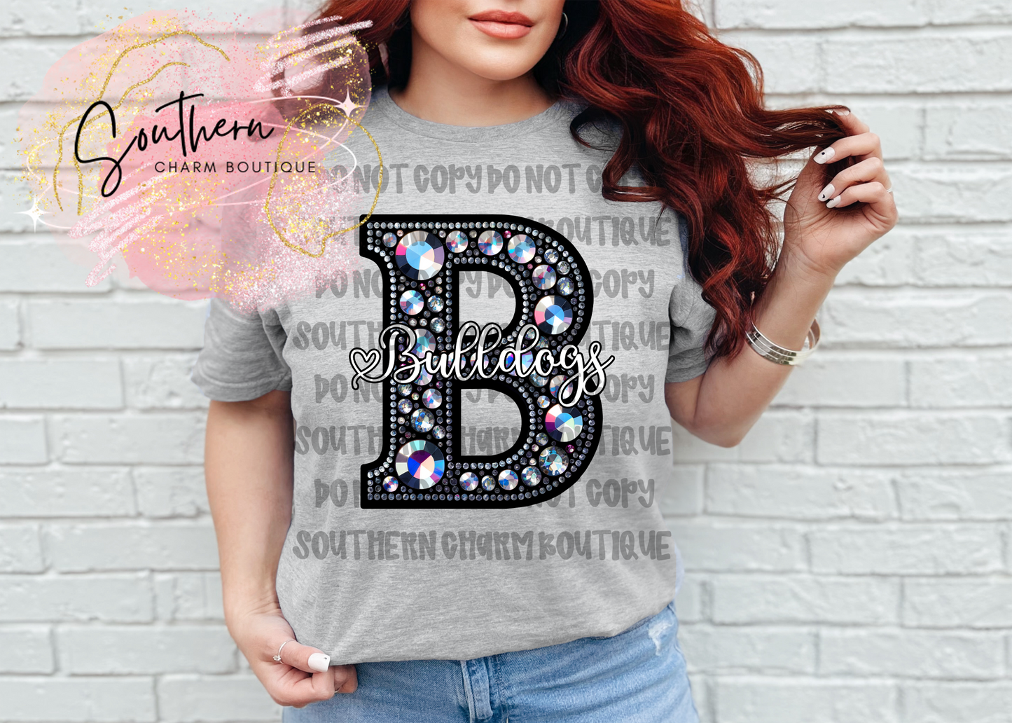 B Bulldogs Rhinestone