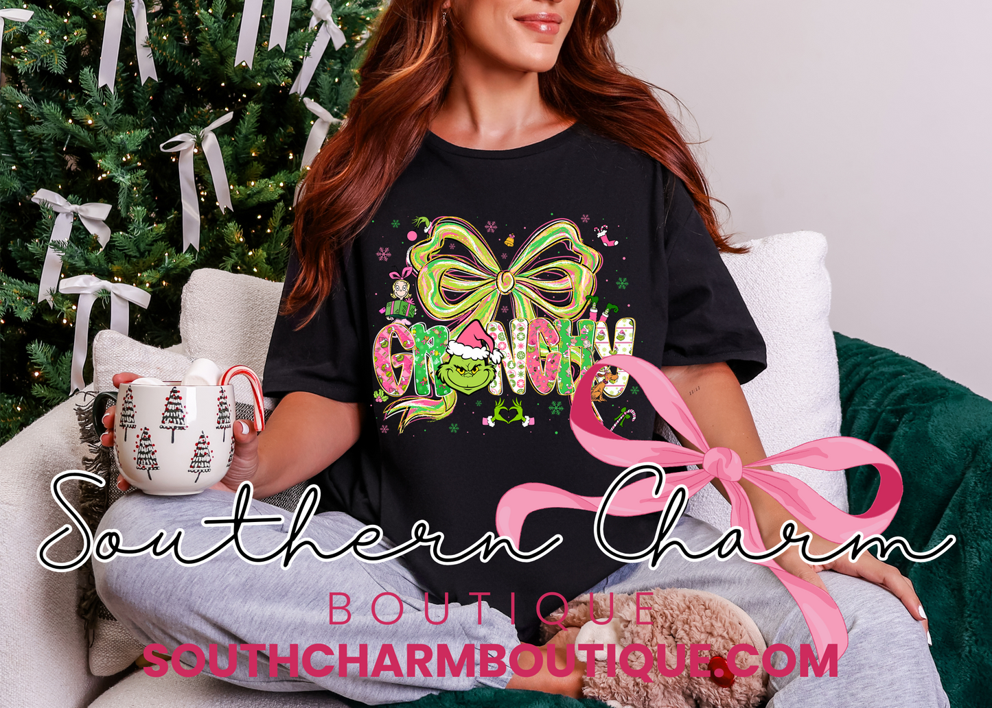 Grinchy Bow Tee (Adult)