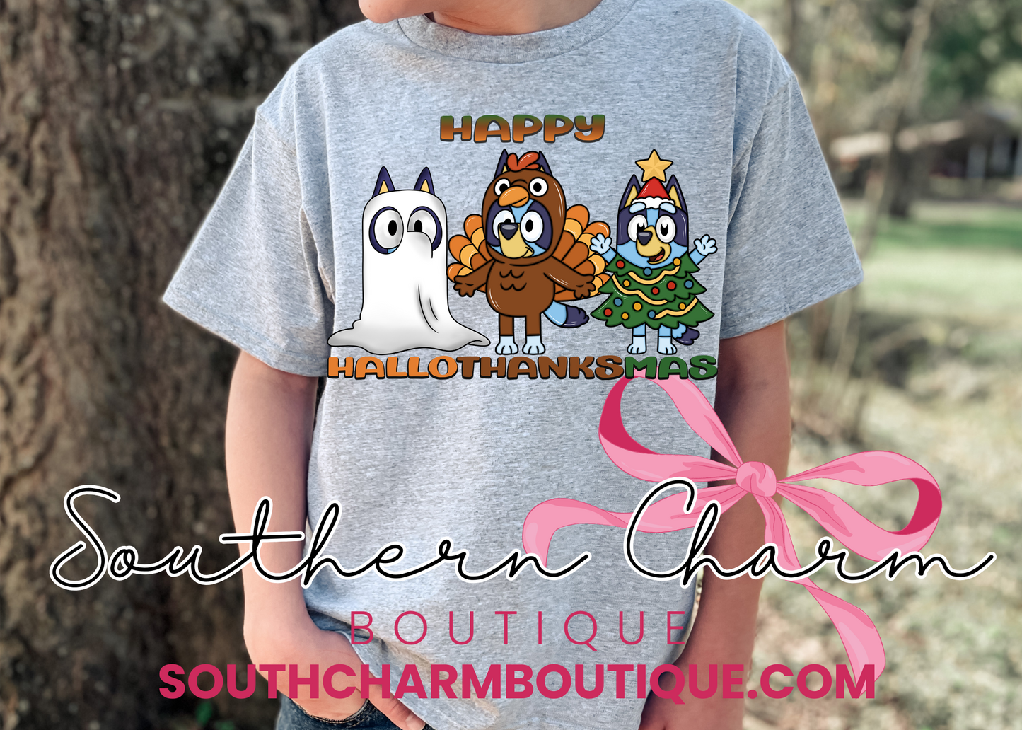 Bluey HalloThanksMas Tee (Youth)