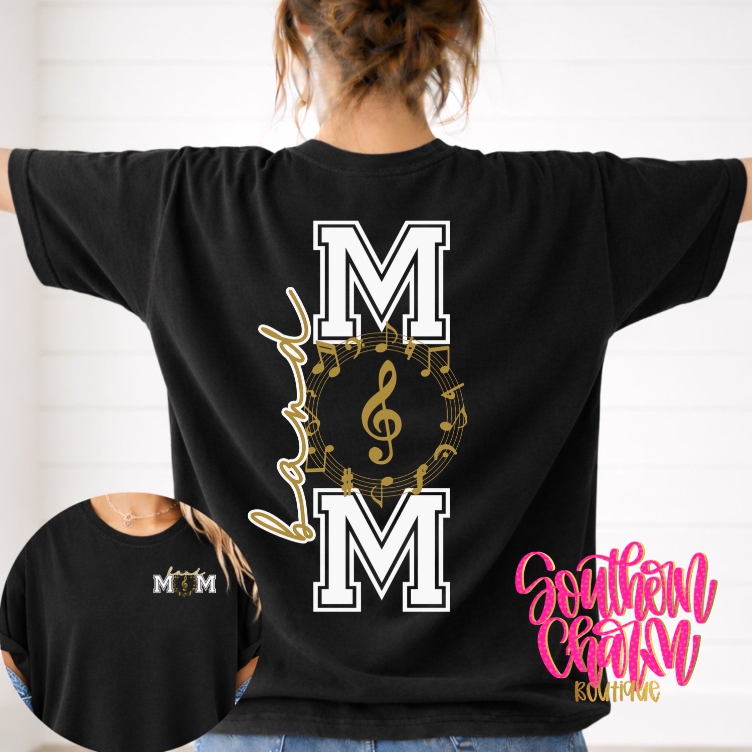 Band Mom White & Gold