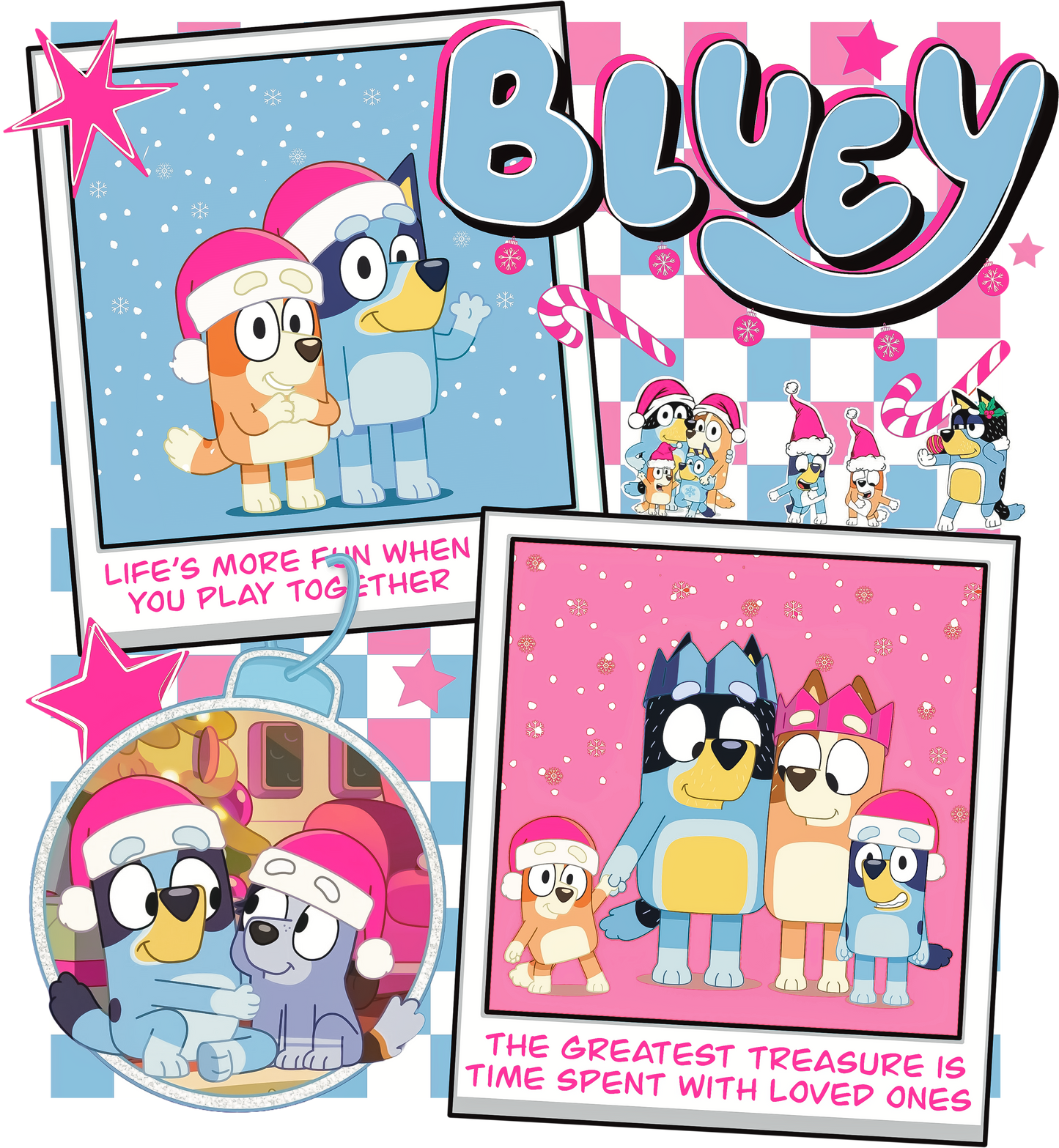 Bluey Christmas Pink