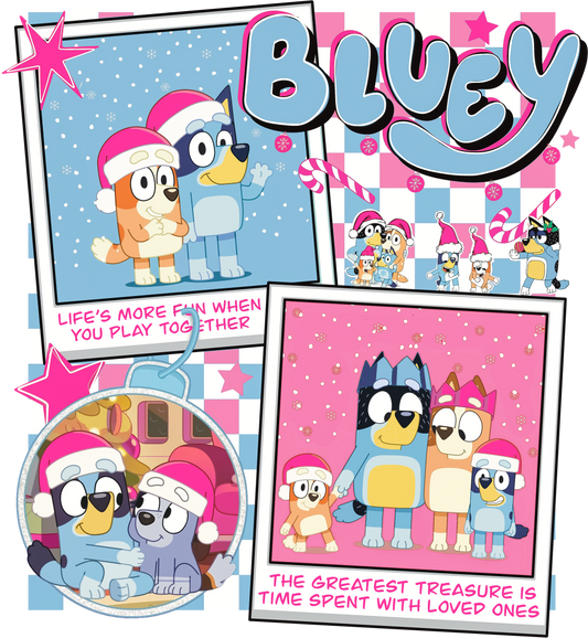 Bluey Christmas Pink