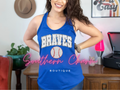 Braves Faux Chenille Patches Baseball (Royal Tank)
