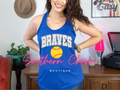 Braves Faux Chenille Patches Softball (Royal Tank)