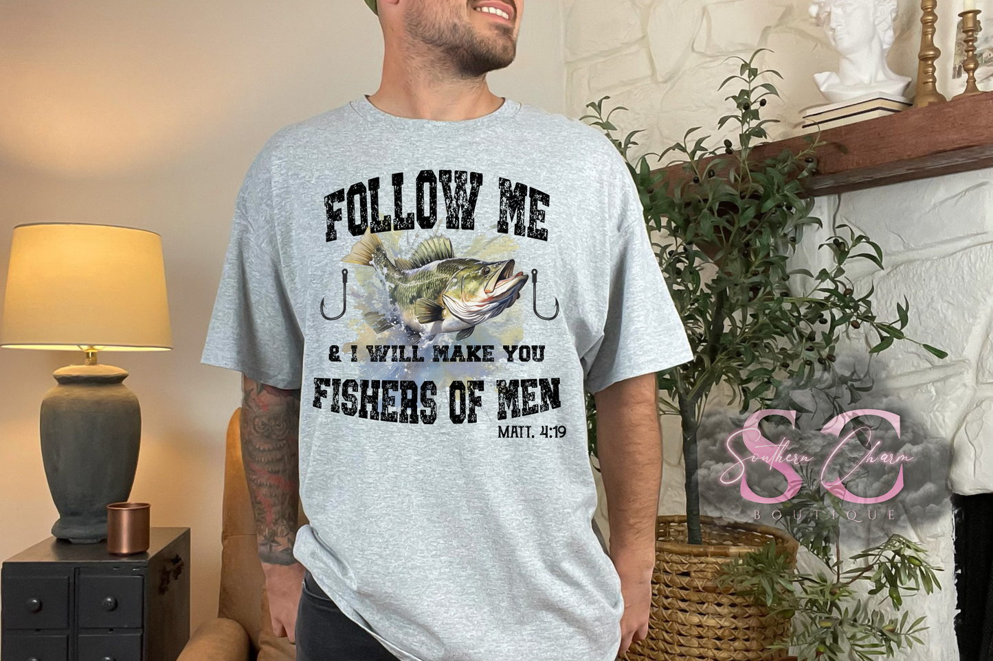 FOLLOW ME, FISHES OF MEN (GREY)