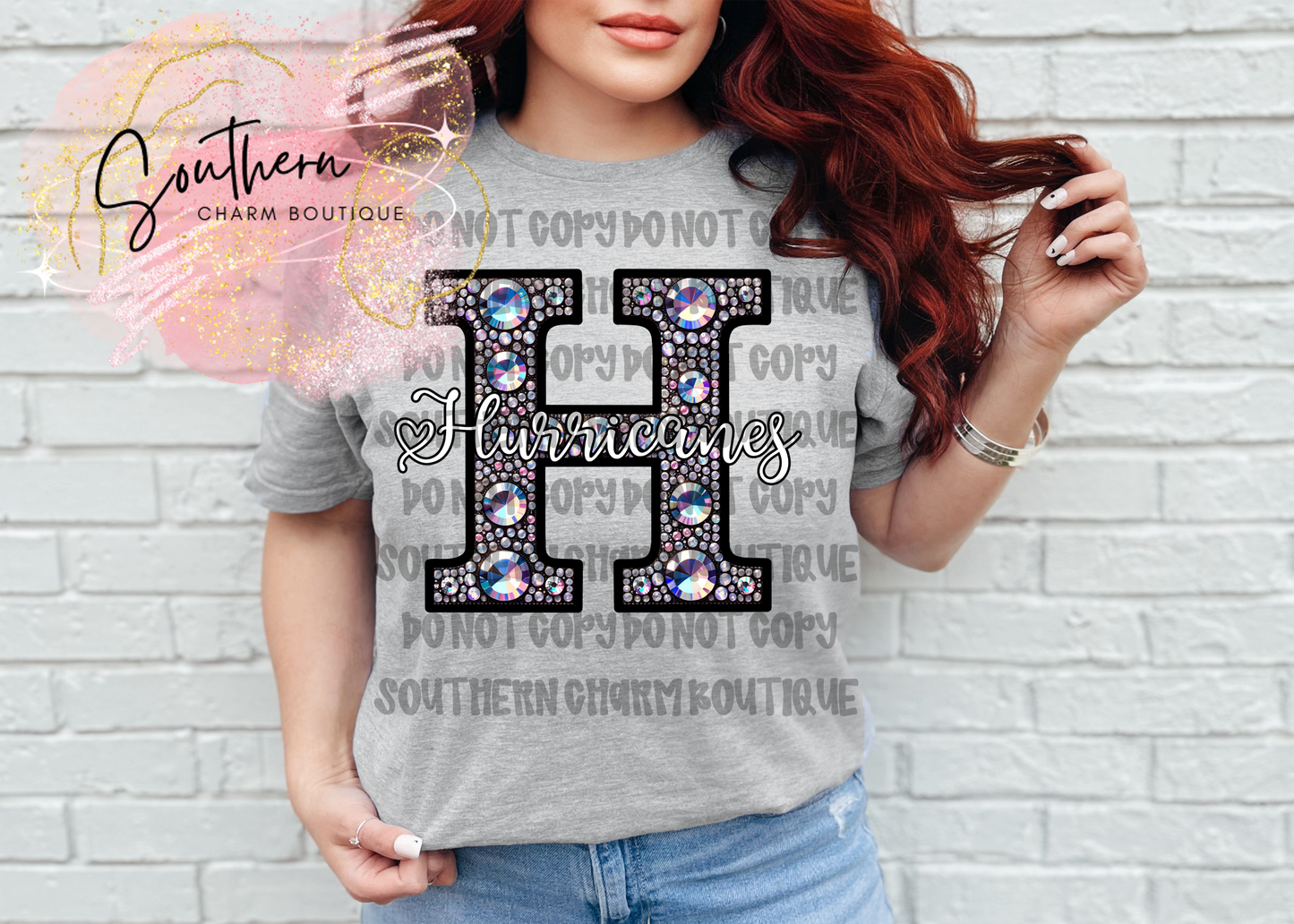 H Hurricanes Rhinestone