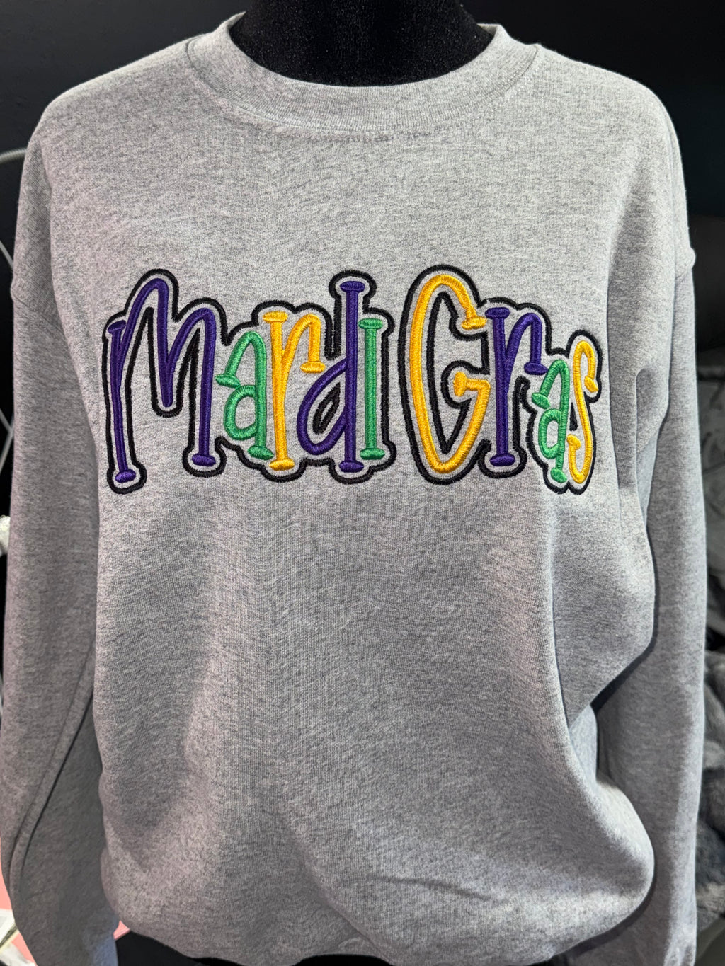 Mardi Gras 3D Puff Embroidery Sweatshirt