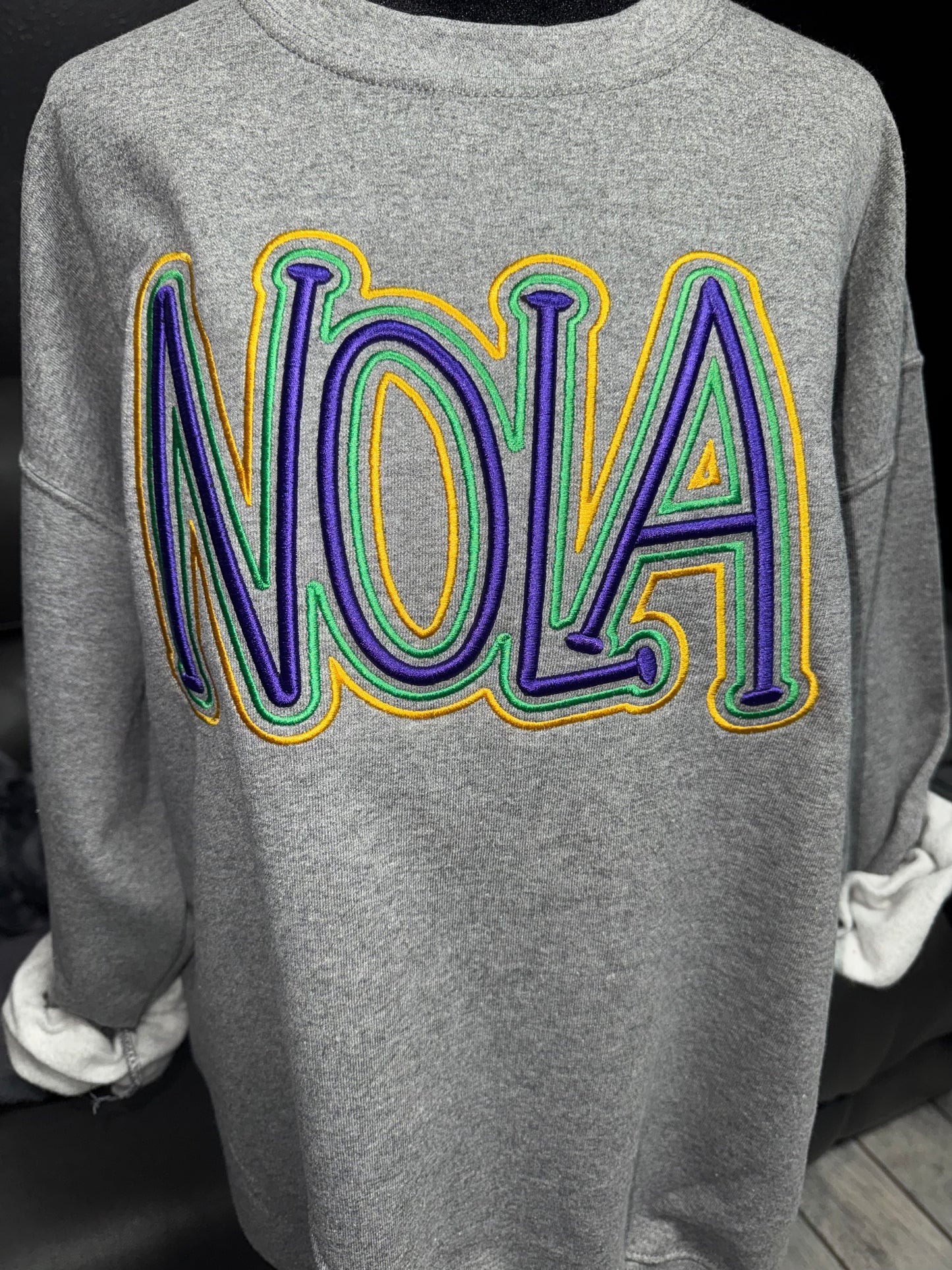 NOLA Mardi Gras 3D Puff Embroidery Sweatshirt