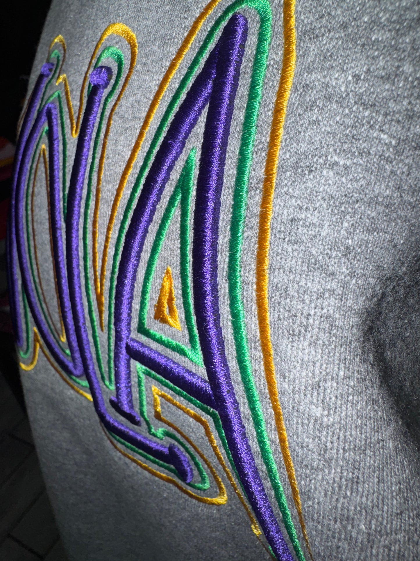 NOLA Mardi Gras 3D Puff Embroidery Sweatshirt