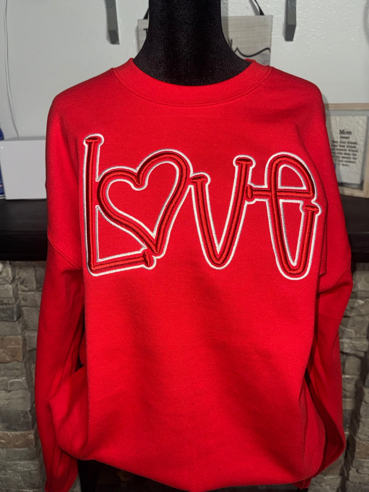 LOVE Puff Embroidered Sweatshirt Youth