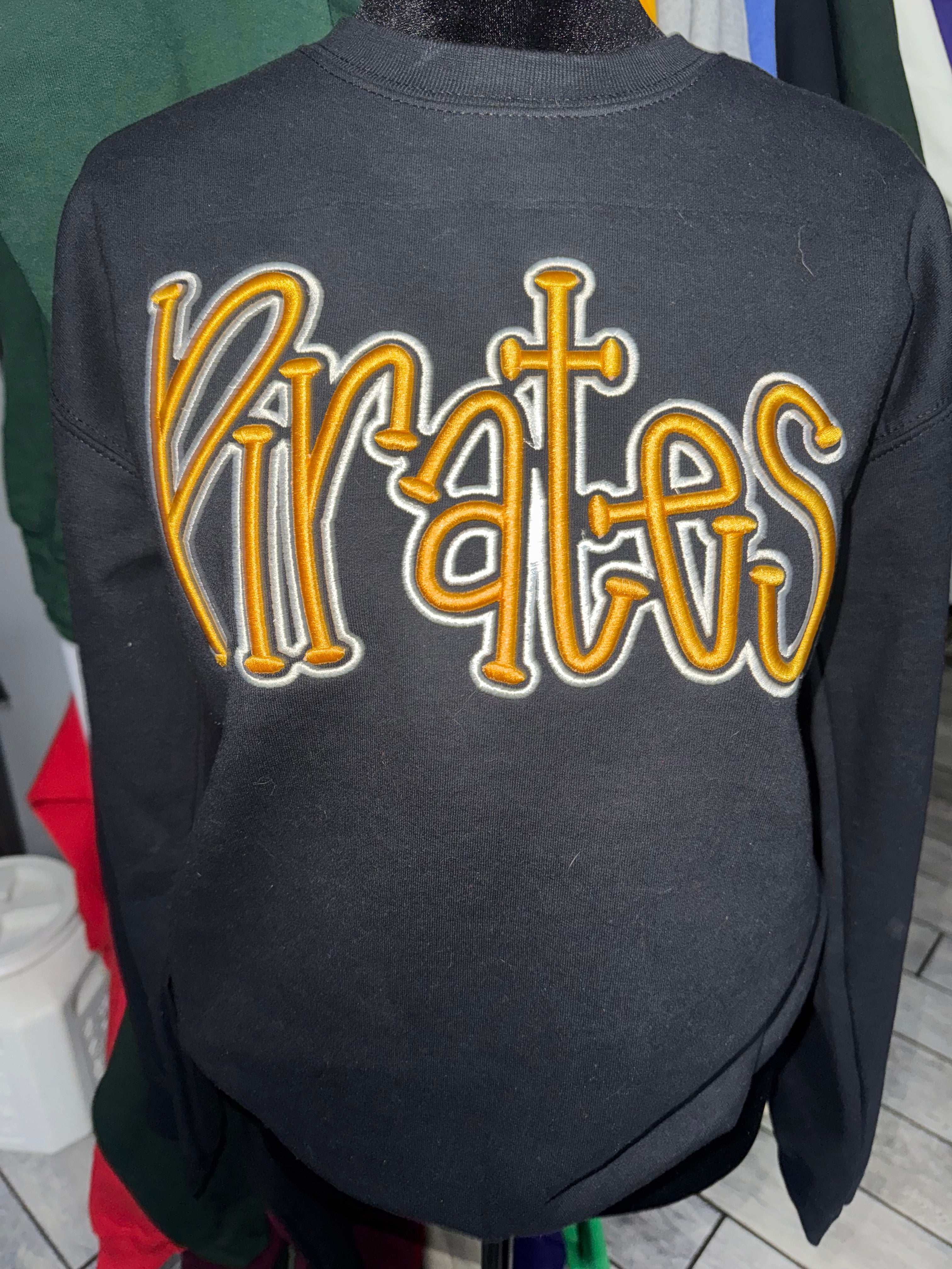 Pirates Puff Embroidered Crewneck