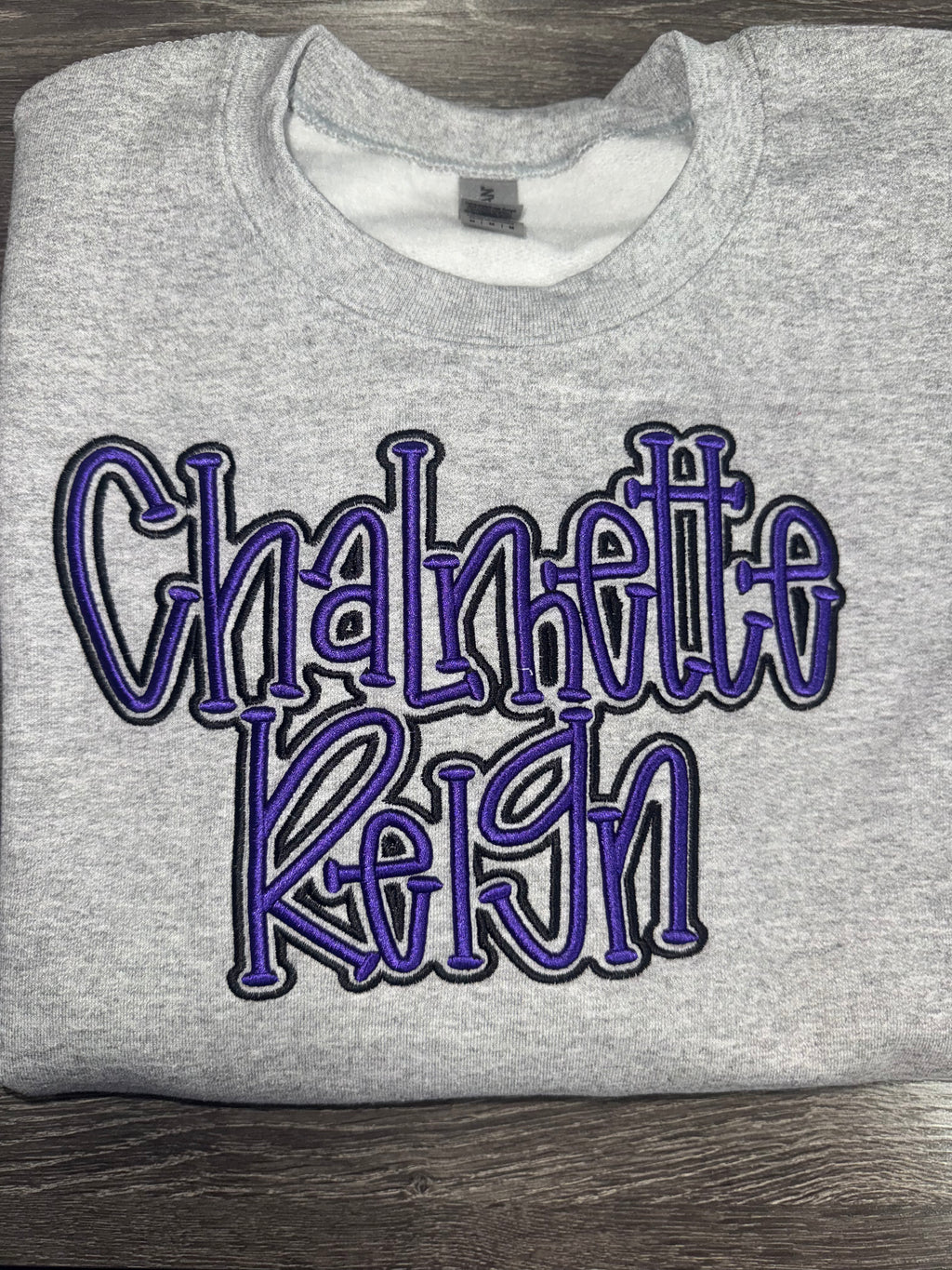 Chalmette Reign Puff Embroidered Crewneck