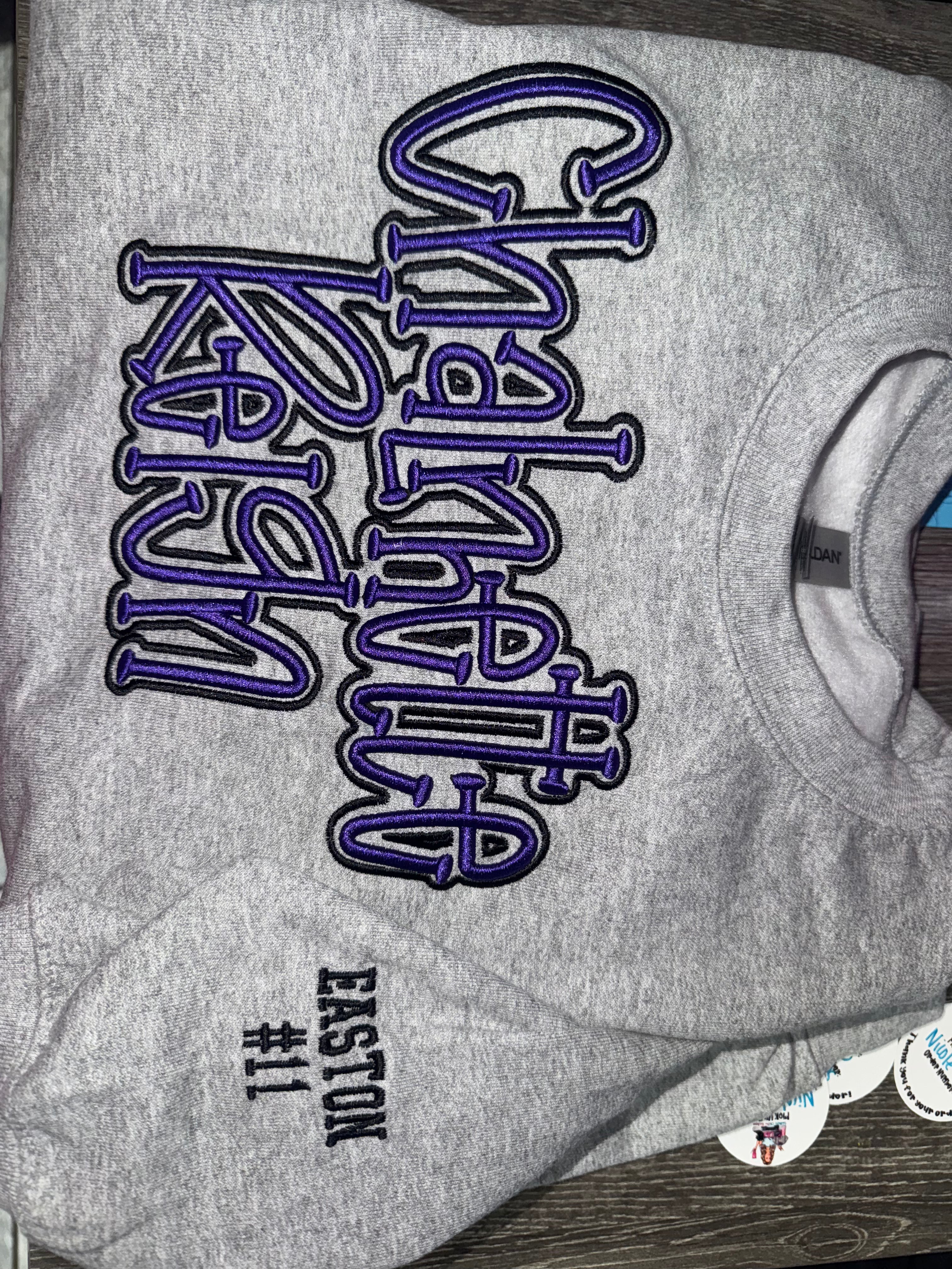 Chalmette Reign Puff Embroidered Crewneck